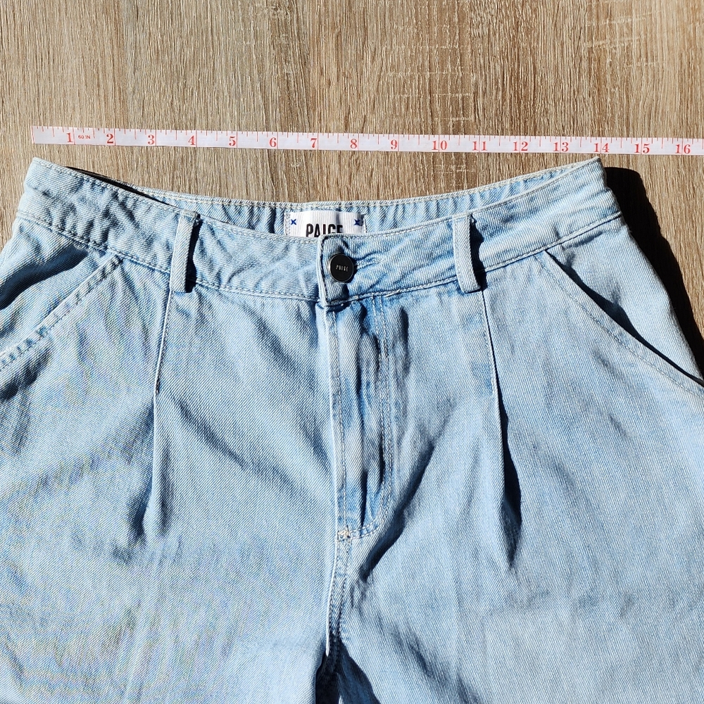PAIGE Denim Clarice Culotte Jeans Light Fauna Wash Size 28 Cropped Wide Leg - Picture 6 of 12
